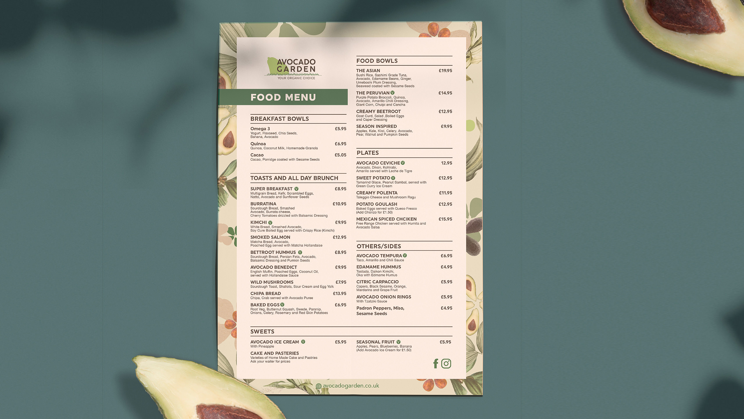 Avocado Garden restaurant menu