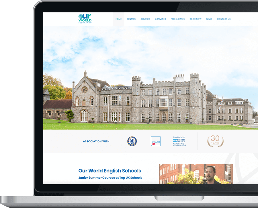 Web Services - Our World English website - laptop